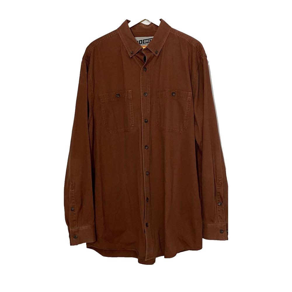 40 Grit by Duluth Trading Shirt Men's XLT Terracotta Button-Down 100% Cotton